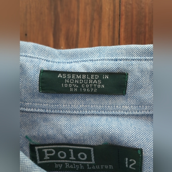 Polo by Ralph Lauren boys 12 blue button up shirt like new - Picture 8 of 8